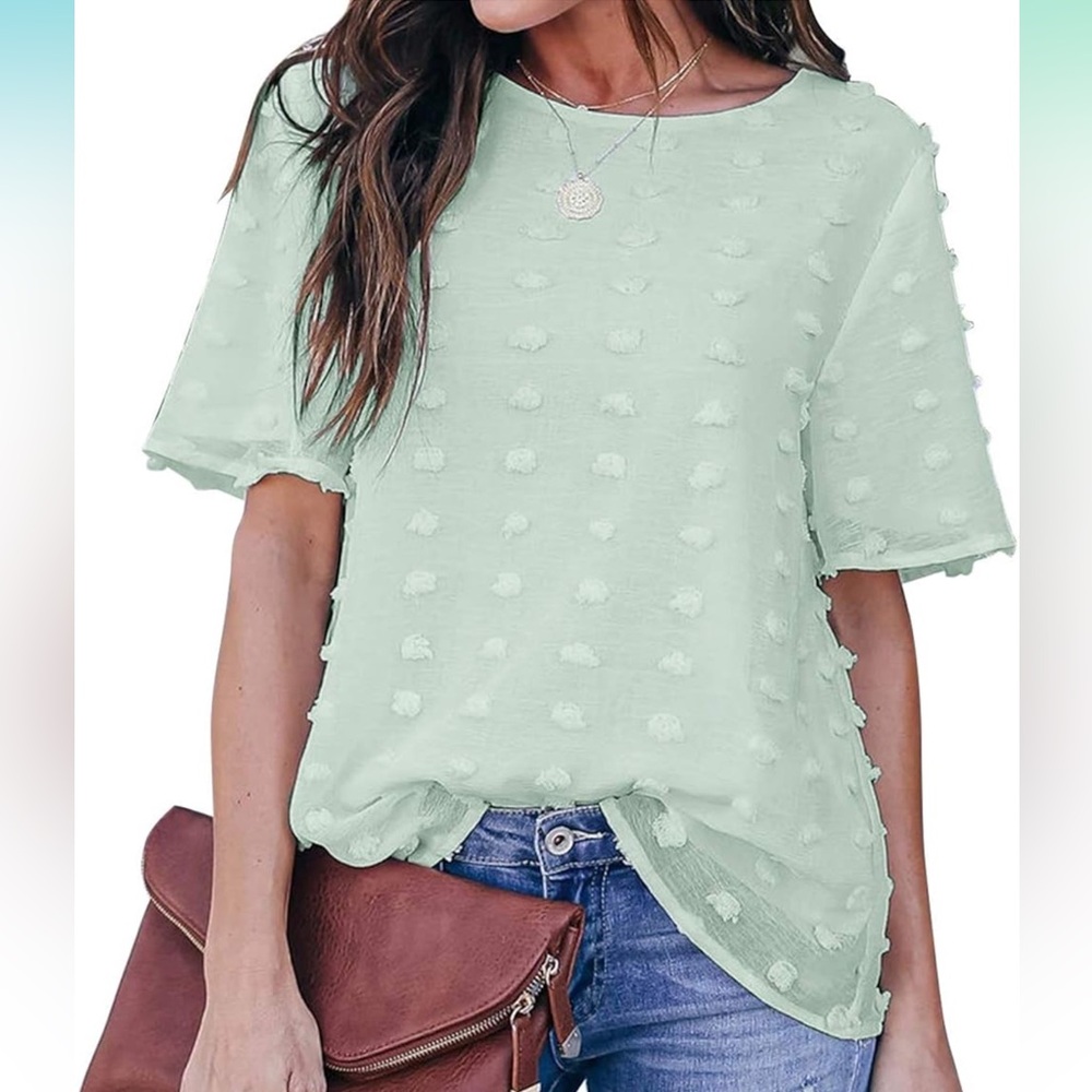 Blooming Jelly Dot Blouse Sage Green Women’s size M Casual or Business Casual